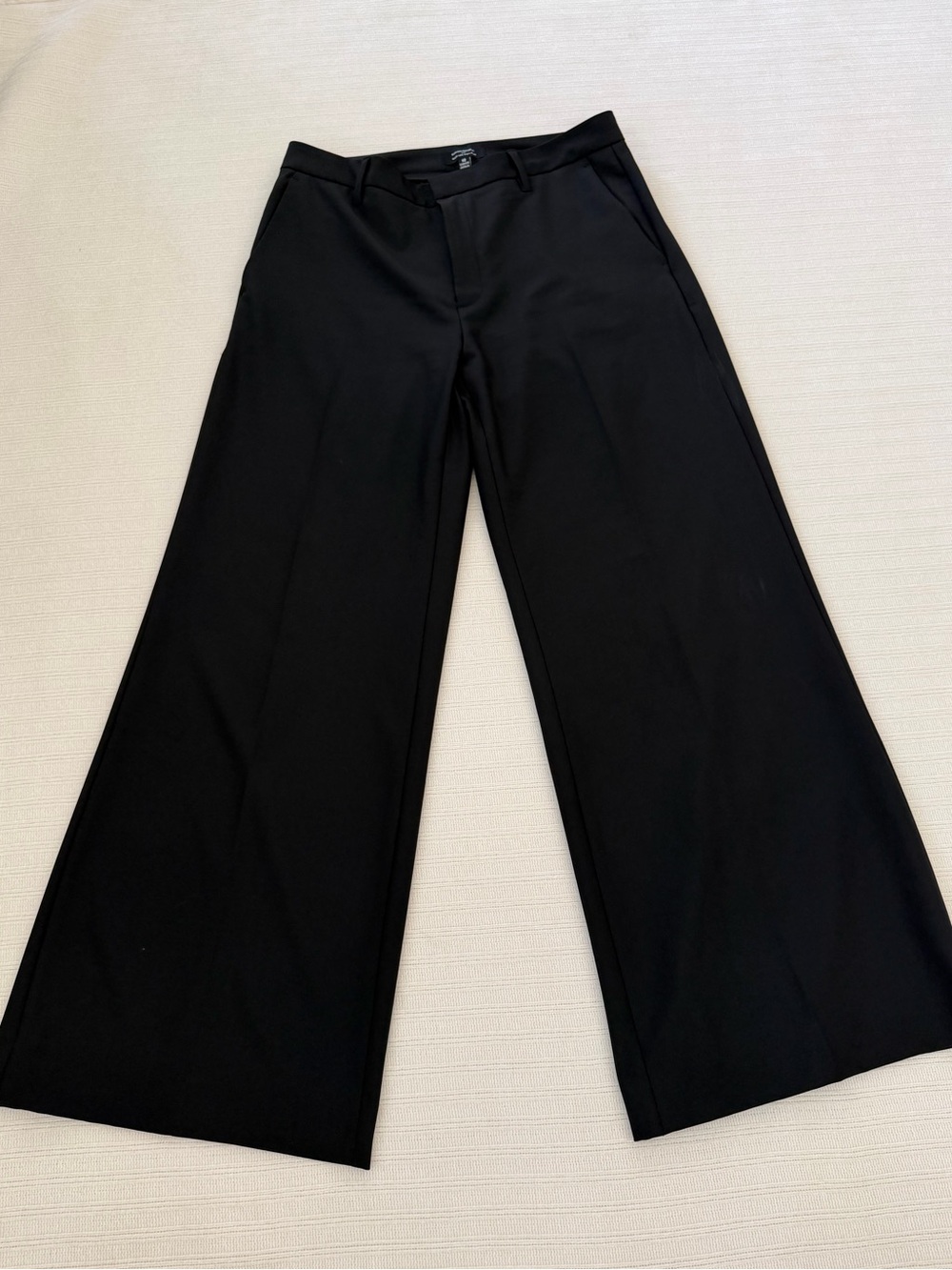Banana Republic High Rise Wide Leg Trousers Sculpted Stretch Black Size 10 BeS2